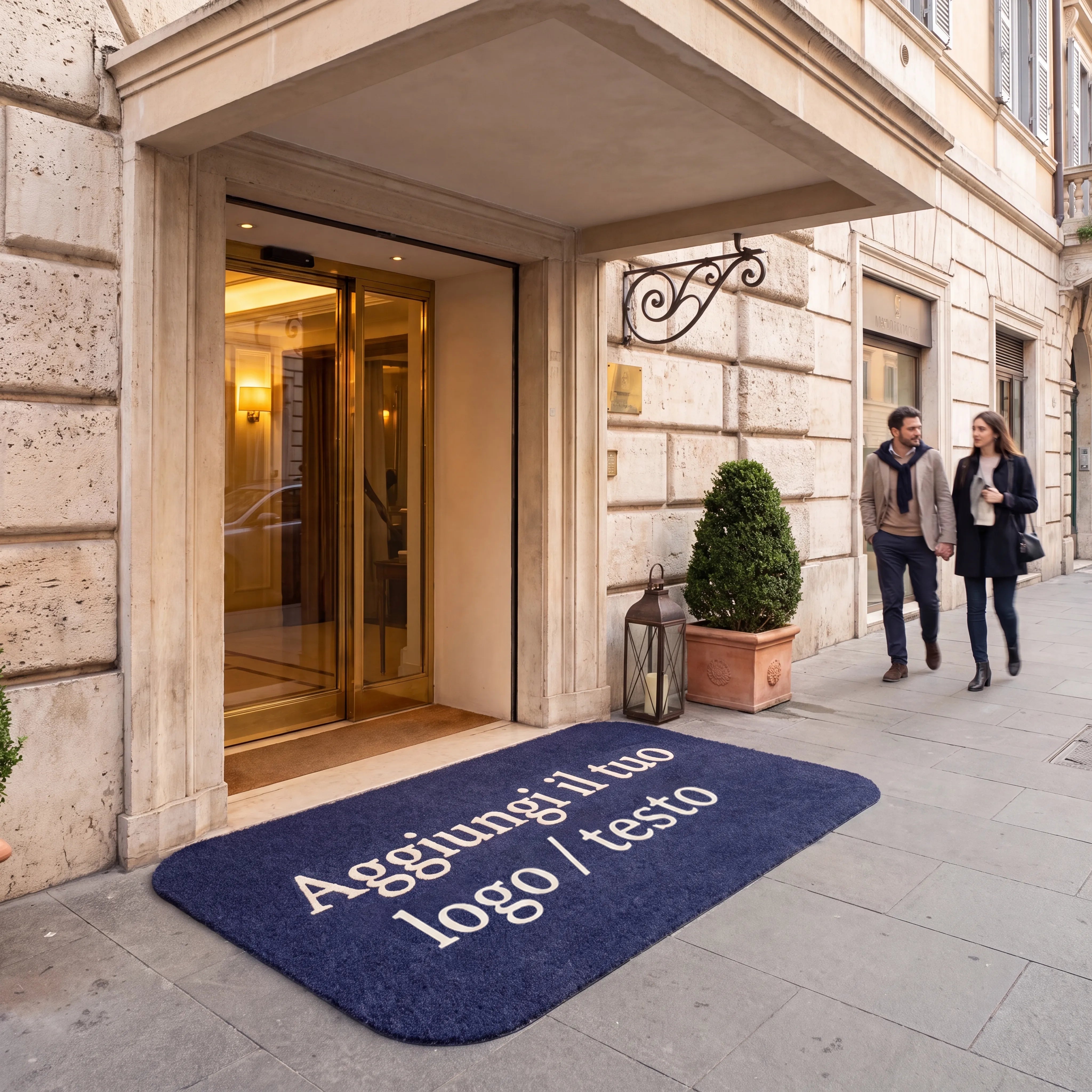 Tappeto Con Logo Personalizzato  Intarsio per Interno / Esterno per Uffici, Negozi, Dimensione Personalizzata